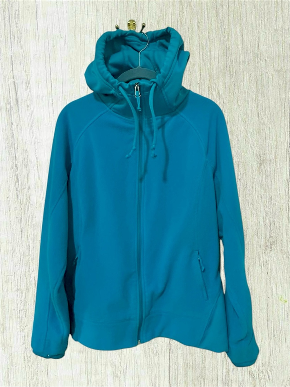 Columbia Fleece XL Teal Full Zip Hooded Jacket - Picture 2 of 6